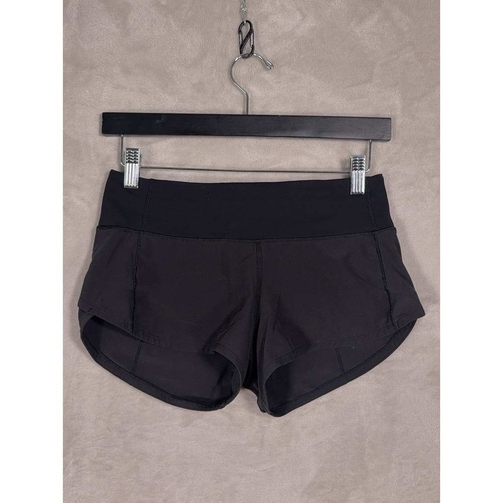 Lululemon Speed Up Shorts Womens 2 Black High Rise Running Athletic Workout